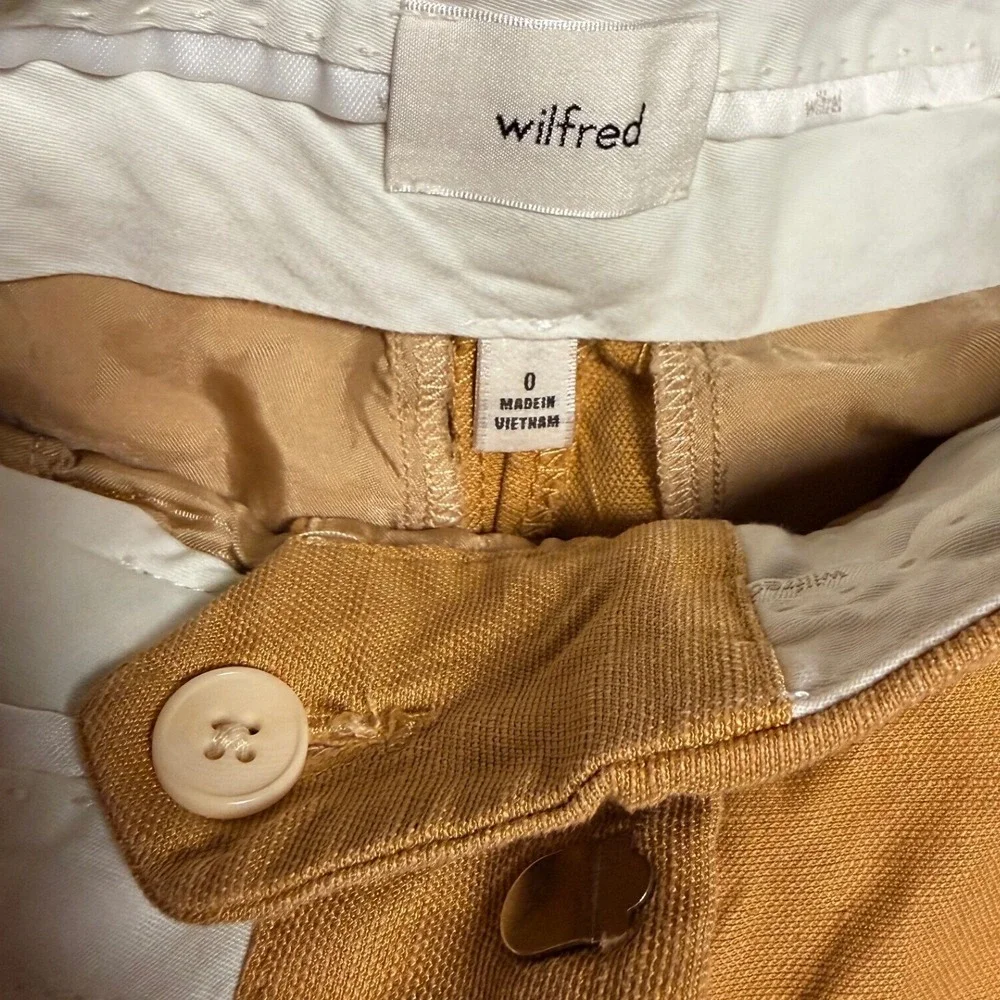 Wilfred Aritzia Carrot Linen Blend High Waisted Pants Size 0 Sandy Beige